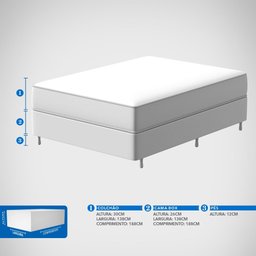 Conjunto Box Casal Mola Ensacada Probel Portugal (138x188x56cm) - 10