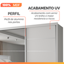 Ver imagem 7 de Guarda Roupas Casal 2 Portas de Correr com Espelho 4 Gavetas 100% Mdf Branco Áustria