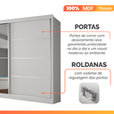 Ver imagem 6 de Guarda Roupas Casal 2 Portas de Correr com Espelho 4 Gavetas 100% Mdf Branco Áustria