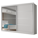 Ver imagem 3 de Guarda Roupas Casal 2 Portas de Correr com Espelho 4 Gavetas 100% Mdf Branco Áustria