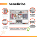 Ver imagem 5 de Guarda Roupas Casal 2 Portas de Correr com Espelho 4 Gavetas 100% Mdf Branco Áustria