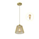 Ver imagem 1 de Kit Pendente Aramado P/ Mesa Balcão Bancada Gourmet Quarto com Led MBLED / Nordecor Teol Dourado 3 P