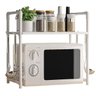 Suporte Rack Microondas Cozinha Organizador Prateleira Gancho Talher Louça Tempero Balcao Pia Armari - 1