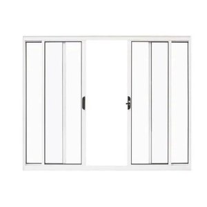 Janela de Alumínio Abertura Central 4 Folhas sem Grade 100x120cm Branco Allo Esquadrias