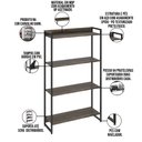 Ver imagem 4 de Kit 3 Estantes Multiuso Industrial 4 Prateleiras Areta 145x80cm C01 Carvalho Dark - Lyam Decor