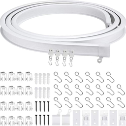 Trilho de Cortina Super Flexivel, Trilho Suisso, Curva Fácil, Kit Completo, Sala, Quarto, Cozinha, B - 1