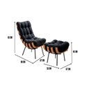 Ver imagem 3 de Poltrona Costela com Puff Coral Vivaro Decor Suede Preto