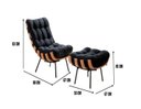 Ver imagem 3 de Poltrona Costela com Puff Coral Vivaro Decor Suede Preto