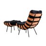 Poltrona Costela com Puff Coral Vivaro Decor Suede Preto - 2