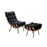 Poltrona Costela com Puff Coral Vivaro Decor Suede Preto - 4