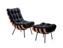 Ver imagem 4 de Poltrona Costela com Puff Coral Vivaro Decor Suede Preto