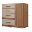 Ver imagem 4 de Cômoda Sapateira Vênus 1 Porta e 4 Gavetas Caarvalho Fendi