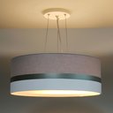 Ver imagem 2 de Lustre Pendente Cinza Faixas Bronze Cúpula 50x15 Tom Luz