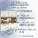 Ver imagem 5 de Kit Cozinha Compacta 4 Portas 2003308 121cm Atacama Off White Aramoveis