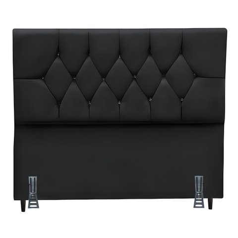 Cabeceira para Cama Casal Queen 160 Cm Celina e Frame Suede:preto