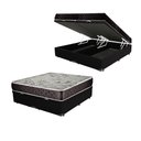 Ver imagem 1 de Cama Box Baú King Colchão Aylla Espuma D33 Acolchões + Box Sintético 69x193x203 Cor:Preto