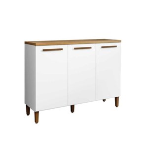 Balcão Armário Cozinha Multiuso 3 Portas Branco 5repartições - Branco