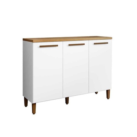 Balcão Armário Cozinha Multiuso 3 Portas Branco 5repartições - Branco