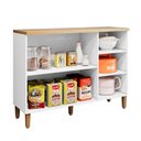 Ver imagem 3 de Balcão Armário Cozinha Multiuso 3 Portas Branco 5repartições - Branco