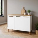 Ver imagem 2 de Balcão Armário Cozinha Multiuso 3 Portas Branco 5repartições - Branco