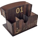 Ver imagem 2 de Suporte Porta Guardanapos 1 Ao 10 Zanline Mdf Restaurante Sachê de Mesa Marrom