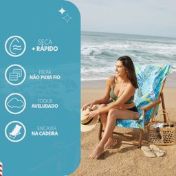 Toalha de Praia Aveludada Para Cadeira Banho Seca rápido:Ubatuba - 2