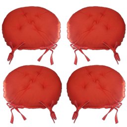 Kit 04 Almofadas Futon Redondo Assento para Cadeira 40x40 Laranja - 1