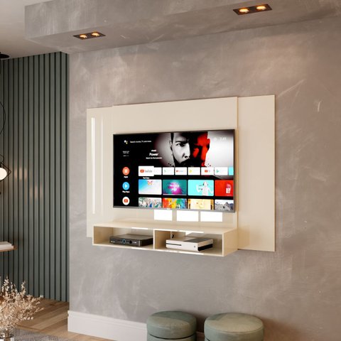 Painel para Tv Suspenso Kiev Off White - Moveisaqui