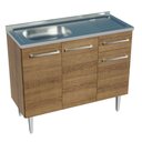 Ver imagem 1 de Balcão Gabinete com Pia Armário de Cozinha 3 Portas e 1 Gaveta 105cm Rustic Emilly Madesa