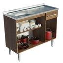 Ver imagem 7 de Balcão Gabinete com Pia Armário de Cozinha 3 Portas e 1 Gaveta 105cm Rustic Emilly Madesa