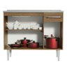 Balcão Gabinete com Pia Armário de Cozinha 3 Portas e 1 Gaveta 105cm Rustic Emilly Madesa - 5