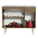 Ver imagem 5 de Balcão Gabinete com Pia Armário de Cozinha 3 Portas e 1 Gaveta 105cm Rustic Emilly Madesa