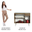 Ver imagem 6 de Balcão Gabinete com Pia Armário de Cozinha 3 Portas e 1 Gaveta 105cm Rustic Emilly Madesa