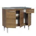 Ver imagem 4 de Balcão Gabinete com Pia Armário de Cozinha 3 Portas e 1 Gaveta 105cm Rustic Emilly Madesa