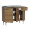 Balcão Gabinete com Pia Armário de Cozinha 3 Portas e 1 Gaveta 105cm Rustic Emilly Madesa - 4