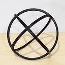 Ver imagem 2 de Estatueta Cosmos - Esfera, Três Círculos - 20 Cm Diâmetro - Toque 3D:Preto