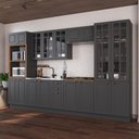 Ver imagem 1 de Armário de Cozinha Modulada Completa Fidelitá Nara 100% MDF 6 Peças 350cm 18 Portas 2 Gavetas sem