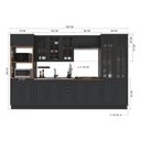 Ver imagem 4 de Armário de Cozinha Modulada Completa Fidelitá Nara 100% MDF 6 Peças 350cm 18 Portas 2 Gavetas sem