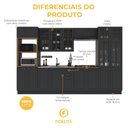 Ver imagem 5 de Armário de Cozinha Modulada Completa Fidelitá Nara 100% MDF 6 Peças 350cm 18 Portas 2 Gavetas sem