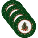 Ver imagem 1 de Kit Sousplat Natal Árvore Verde Nsw 4 Peças com Base