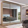 Guarda Roupa Casal com Espelhos 3 Portas 2 Gavetas 100% MDF London Yescasa - 1