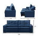 Ver imagem 3 de Sofá Retrátil e Reclinável 3 lugares com Molas 1,50m Laura Suede Azul Madelina