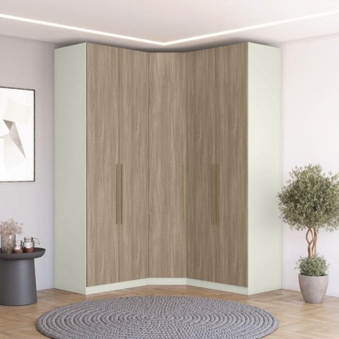 Guarda Roupa Modulado Bellagio 5 Portas de Bater MDP Areia Hp-Jequitibá Casa 812 161,5cm