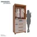 Ver imagem 5 de Guarda-Roupa Infantil 2 Portas 4 Gavetas Anne Espresso Móveis Marrom/Cinamomo/Off White