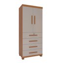Ver imagem 2 de Guarda-Roupa Infantil 2 Portas 4 Gavetas Anne Espresso Móveis Marrom/Cinamomo/Off White