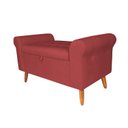 Ver imagem 2 de Recamier Bau Rio 1,60m Suede Bordo - Inova Decor