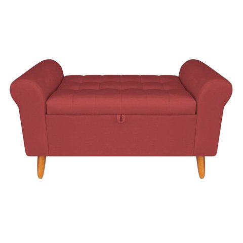 Recamier Bau Rio 1,60m Suede Bordo - Inova Decor