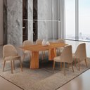 Ver imagem 1 de Conjunto de Mesa de Jantar Bia Tampo Barril Laminado e 6 Cadeiras Ester Marrom/Atacama/Imbuia/Cinamomo