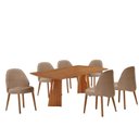 Ver imagem 2 de Conjunto de Mesa de Jantar Bia Tampo Barril Laminado e 6 Cadeiras Ester Marrom/Atacama/Imbuia/Cinamomo