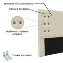 Ver imagem 3 de Cabeceira Casal 1,40m Genova Veludo - Pallazio - Bege